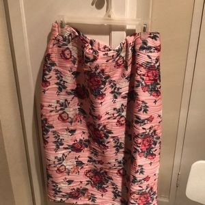 A floral mini skirt